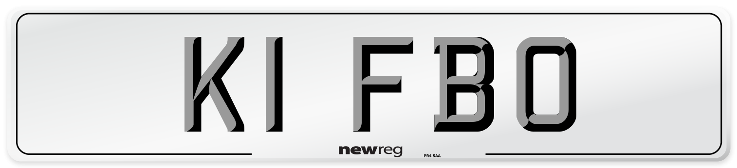 K1 FBO Number Plate from New Reg